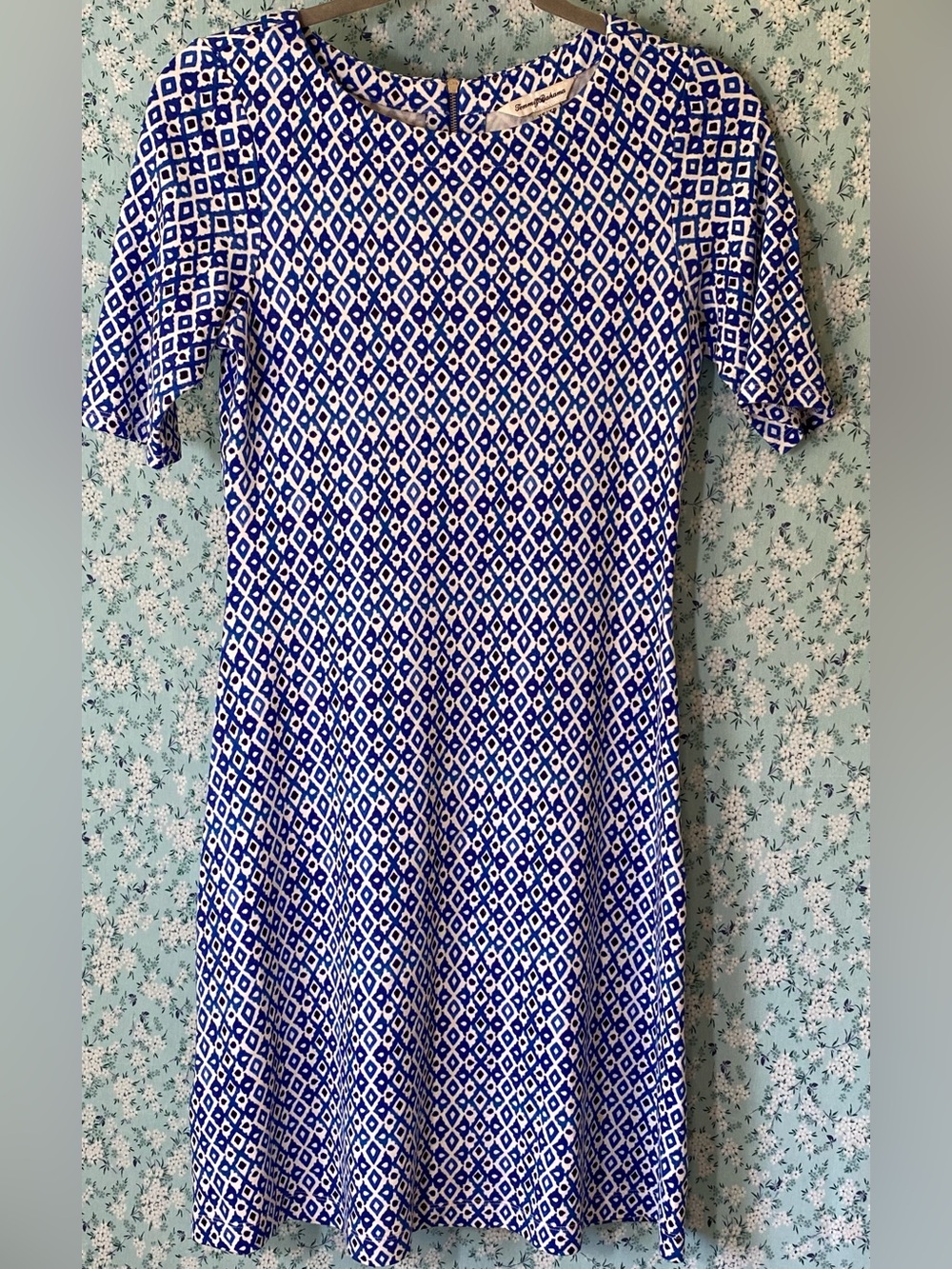 Tommy Bahama Blue & White Geometric design Dress